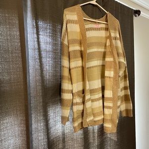 Brown/Cream Striped Cardigan.